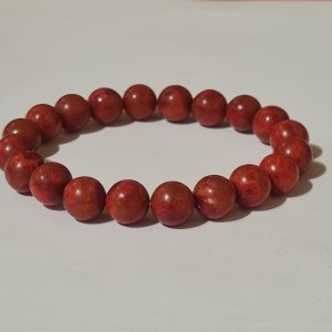 Corail Bois rouge - Bracelet perles 10 mm
