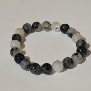 Quartz Tourmaline noire A - Bracelet perles 10 mm